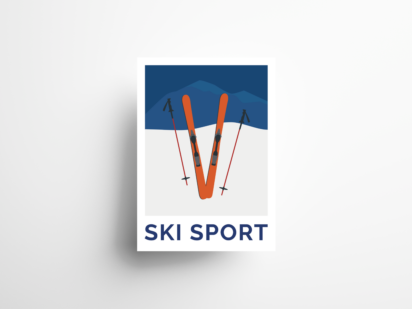 Affiche minimaliste sur le ski.