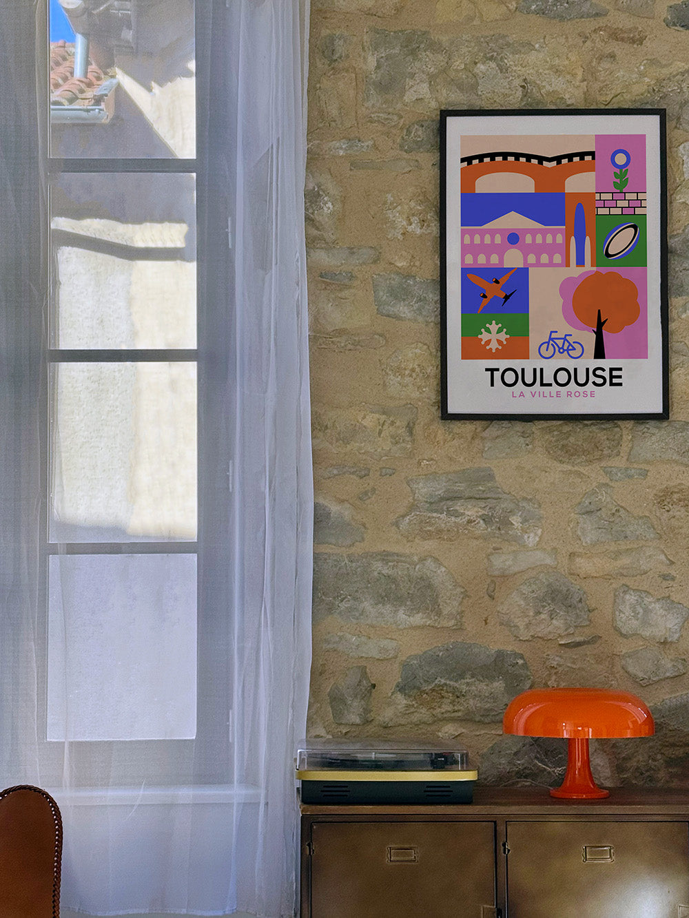 Affiche Toulouse : célébrer la Ville Rose en design minimaliste