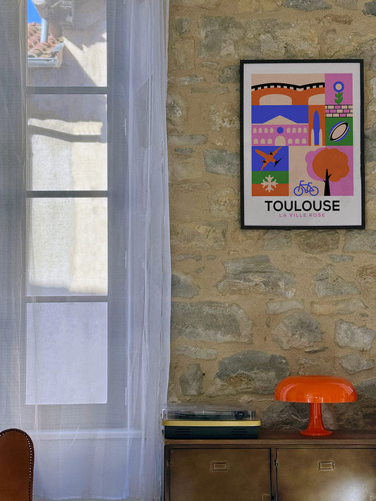 Affiche Toulouse : célébrer la Ville Rose en design minimaliste