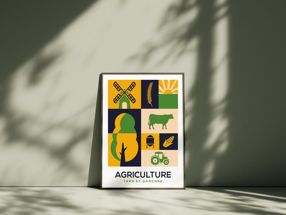 Notre style graphique : l'affiche de ville en composition de carrés