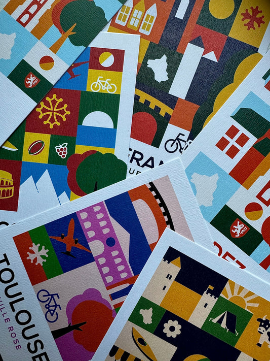 Nos cartes postales : papier 320g texturé pour des couleurs éclatantes