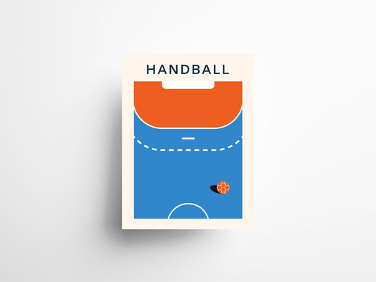 Affiche handball graphique et colorée pour décoration murale