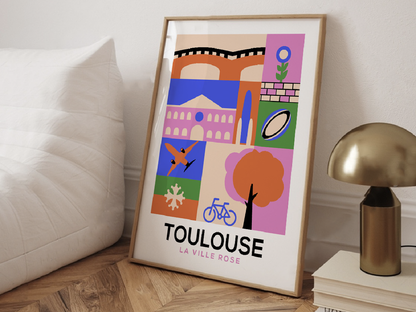 Affiche Toulouse - Ville Rose