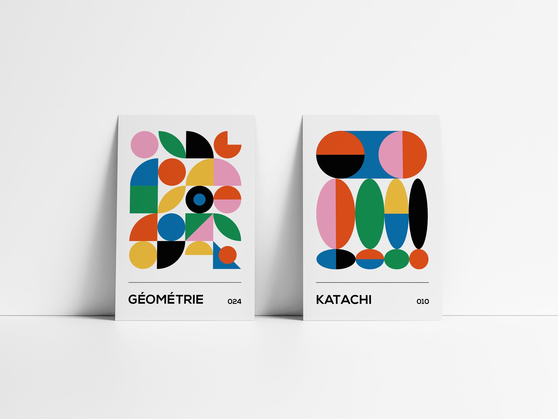 Deux affiches Géométrie et Katachi de la collection Bauvista