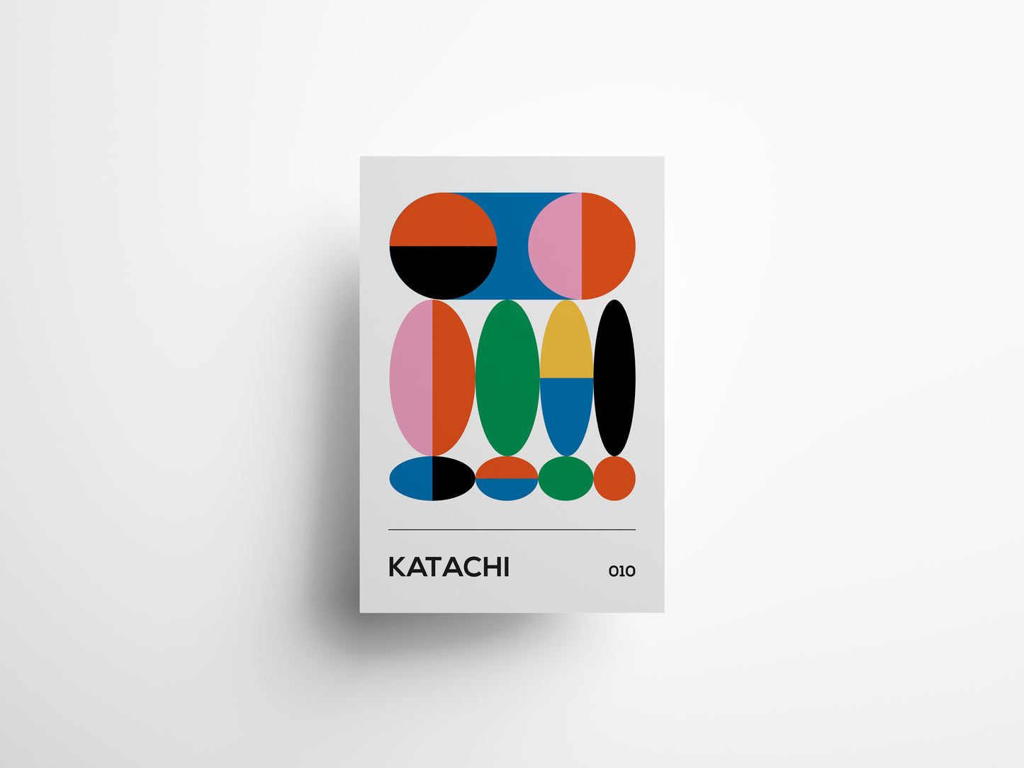 Affiche katachi tout en couleurs de la collection Bauvista inspirée du mouvement Bauhaus