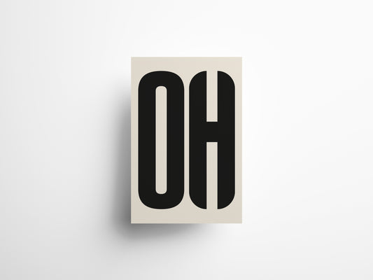 Affiche Oh de la collectio BWhite, une affiche typographique en noir et blanc