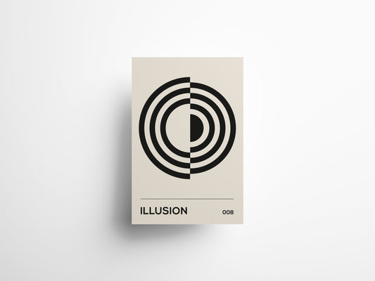 Affiche illusion de la collection BWhite, une collection d'affiches en noir et blanc