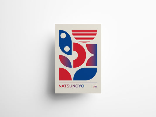 affiche Natsunoyo de la collection bauvista, inspirée de l'incontournable mouvement bauhaus
