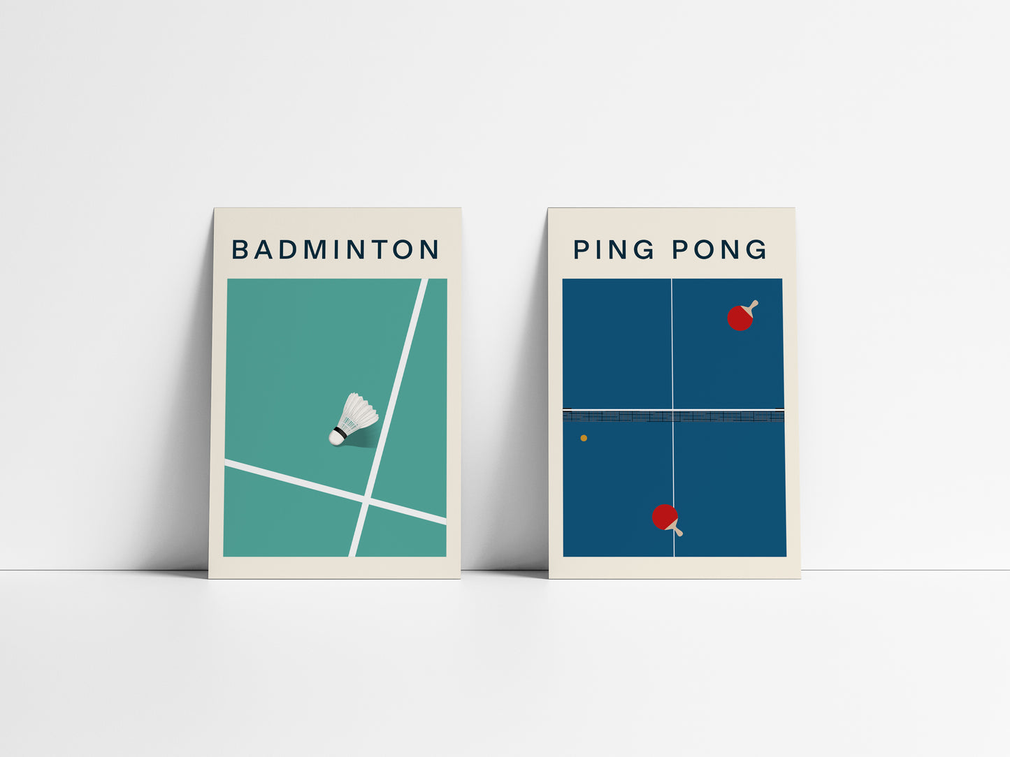 Deux affiches sur le sport, le badminton et le ping pong