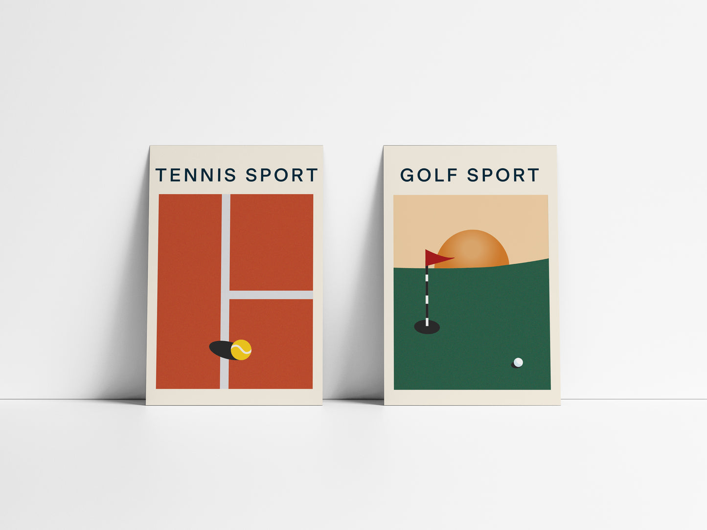 Deux affiches sur le sport, le tennis et le golf